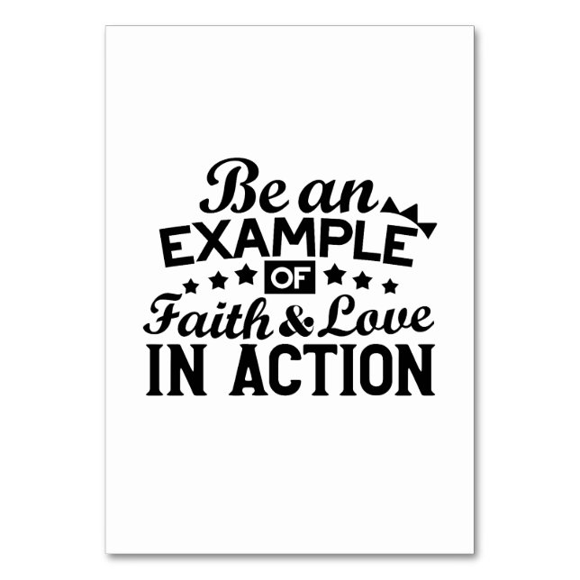 Numeração De Mesa Seja um exemplo de fé e amor em ação (Frente)