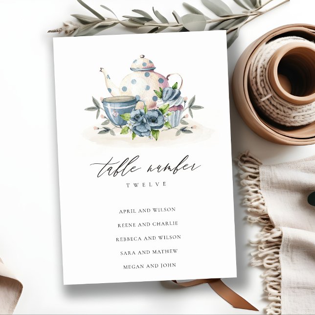 Numeração De Mesa Sentado De Casamento Da Xícara De Chapoeira Floral (Criador carregado)