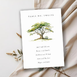 Numeração De Mesa Sentado De Casamento De Árvore De Oak De Cor Verde