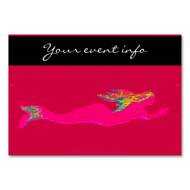 Numeração De Mesa sereia de natação rosa (Frente)