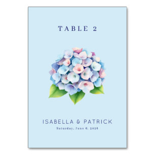 Numeração De Mesa Serena Hortênsia Aquarela Azul