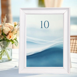Numeração De Mesa Serene Blue Beach Wedding Table Numbers