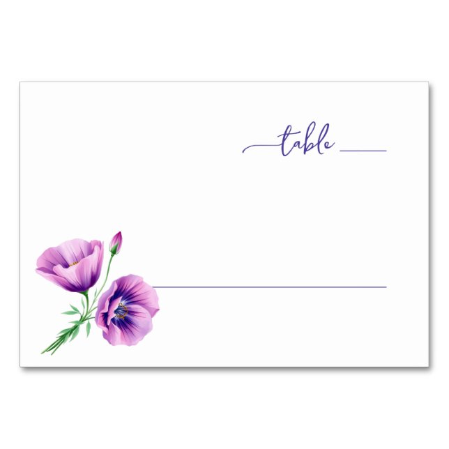 Numeração De Mesa Serene Lavender Botanical Floral (Frente)