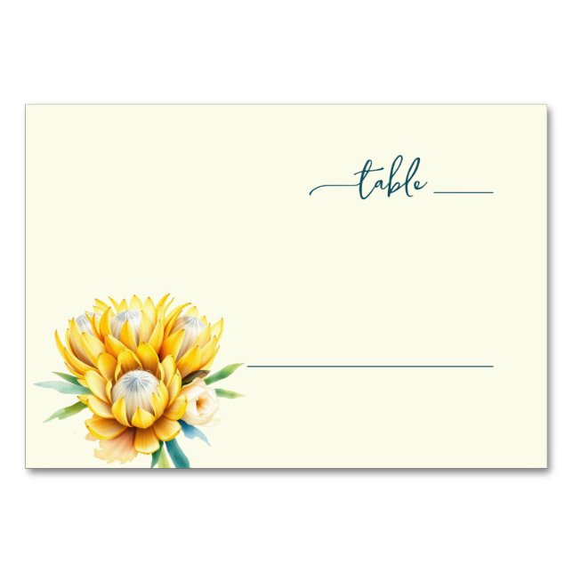 Numeração De Mesa Sereno Floral Teal Protea (Frente)