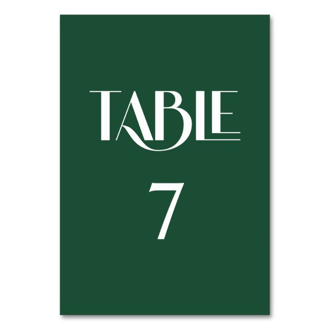 Numeração De Mesa Serifa Decorativa Profunda e Branca (Frente)
