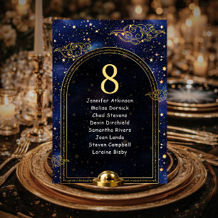 Numeração De Mesa Sessão de casamento celestial místico elegante