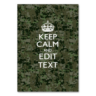 Numeração De Mesa Seu próprio texto Camo digital Woodland mantenha-s