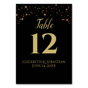 Numeração De Mesa Shimmering Sparkles Número da Tabela de Casamento