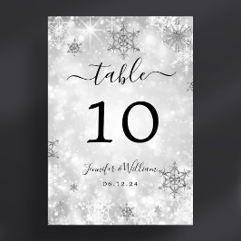 Numeração De Mesa Silver de Casamento de Feriado de Natal de inverno