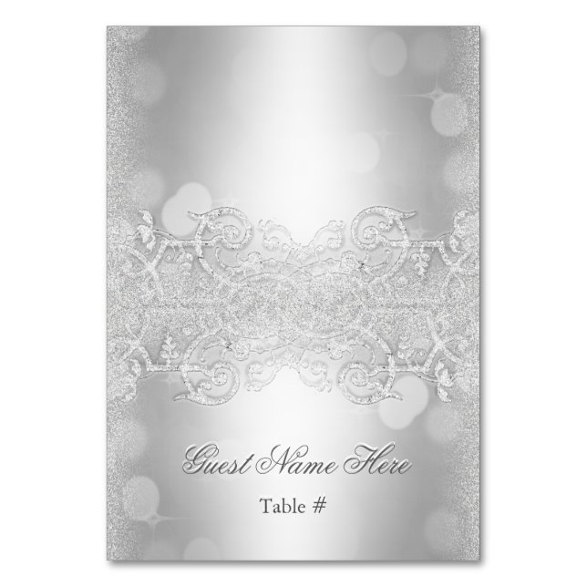 Numeração De Mesa Silver de Escolta de Casamento (Frente)