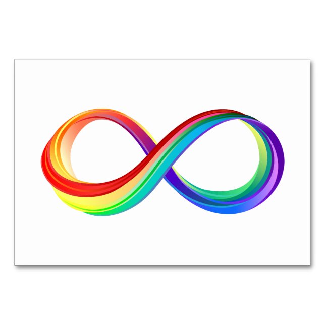 Numeração De Mesa Símbolo de Infinidade Arco-Íris em Camadas (Frente)