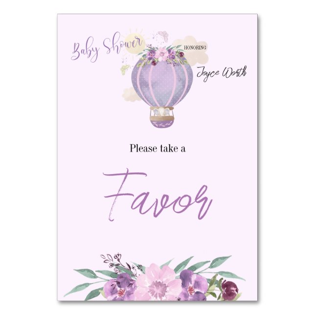 Numeração De Mesa Símbolo de mesa de elefante de balão de ar quente  (Frente)