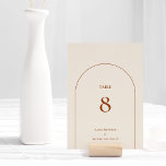 Numeração De Mesa Simple Boho Arch Ivory Wedding<br><div class="desc">Esta simples design da Mesa de Casamento de Festa de Boho apresenta uma sofisticada paleta de marfim neutro emparelhada com lindíssimas opções de mistura e combinação de terra ferrugem, verde-sábio e ameixa. A elegância subestimada da simples tipografia e arcos gentis cria uma estética calorosa e polida com o estilo clássico...</div>