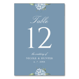 Numeração De Mesa Simple Dusty Blue Hydrangea Wedding Table Number