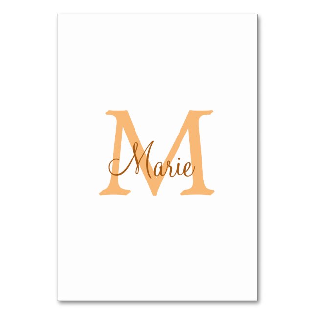 Numeração De Mesa simple minimal add name monogram orange brown  thr (Frente)