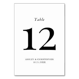 Numeração De Mesa Simple Modern Black and White Wedding