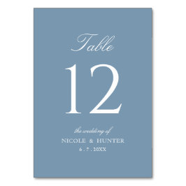 Numeração De Mesa Simple Solid Color Dusty Blue Wedding Table Number