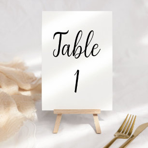Numeração De Mesa Simples caligrafia negra número da mesa de casamen