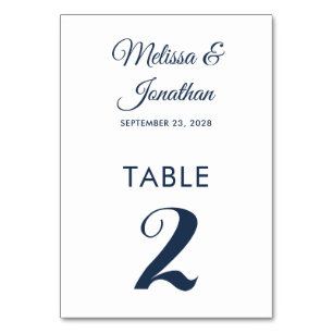 Numeração De Mesa Simples casamento branco prussiano azul elegante