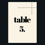 Numeração De Mesa Simples casamento elegante e chic Cream<br><div class="desc">Minimalista,  porém impressionante: adote esta design tipográfica ligeiramente retrorreflectora para a sua papelaria de casamento,  com uma elegante cor creme. Texto,  cores e fundo totalmente personalizáveis.</div>