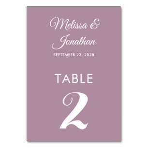 Numeração De Mesa Simples casamento elegante roxo e poeirento
