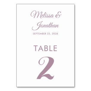 Numeração De Mesa Simples casamento elegante roxo e poeirento