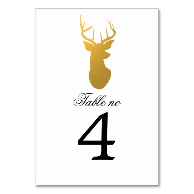 Numeração De Mesa Simples Classy Dourado Antler Modern (Verso)
