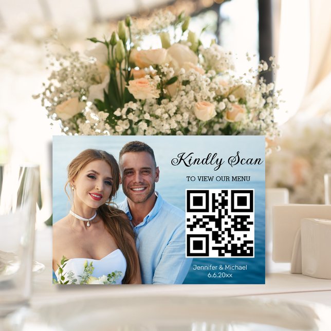 Numeração De Mesa simples código qr menu de casamento fotografia (Criador carregado)