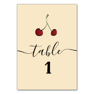 Numeração De Mesa Simples e elegante cereja vermelha
