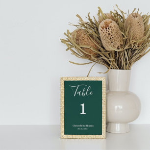 Numeração De Mesa Simples e esmeralda chamada de caligrafia verde