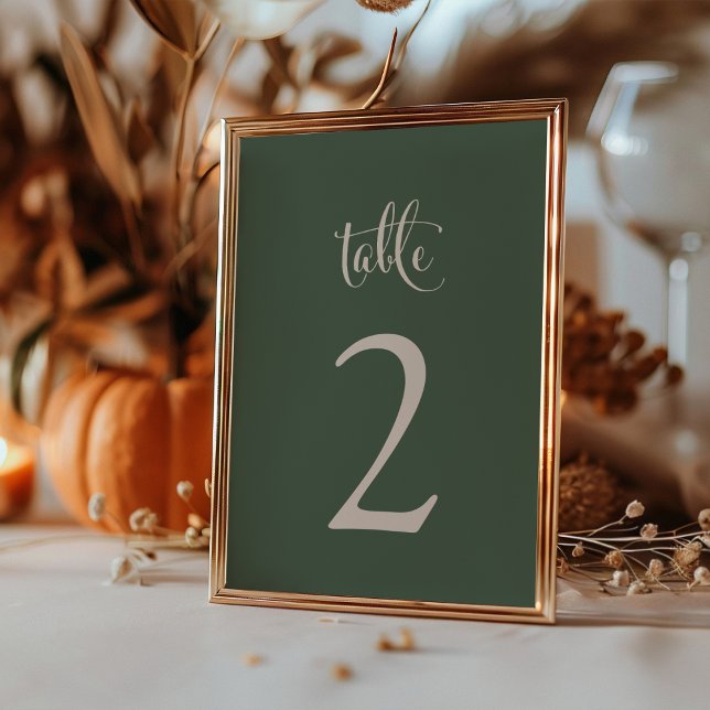 Numeração De Mesa Simples Elegantes Tons de Sage e Taupe Casamento B (Simple Elegant Sage Taupe Fall Boho Wedding Table Number by Painted Paperie
)