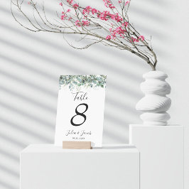 Numeração De Mesa Simples Festa de casamento Eucalyptus Greenery