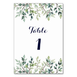 Numeração De Mesa Simples folhas Bonito, ramos de casamento