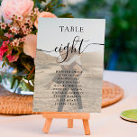 Numeração De Mesa Simples manuscrito preto branco nomes fotos casame<br><div class="desc">Um casamento com nomes de script branco preto elegante,  com uma foto de sobreposição branca,  e adicione sua foto no fundo para um amor de casamento.</div>