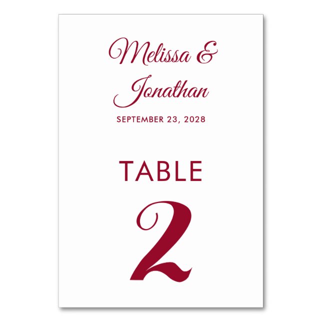 Numeração De Mesa Simples matrimônio branco moderno casamento elegan (Frente)