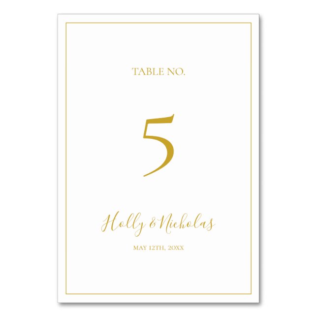 Numeração De Mesa Simples Natal Elegante | Número da Tabela Branca (Frente)