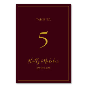 Numeração De Mesa Simples Natal Elegante   Número da Tabela Vermelha