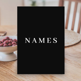 Numeração De Mesa Simples Preto Personalizado Adicionar Seu Nome Ele