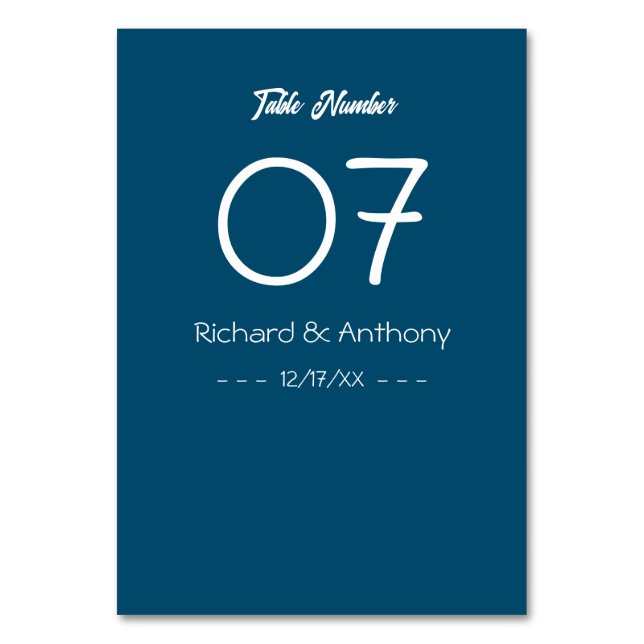 Numeração De Mesa Simplesmente Moderno, Trendy Wedding (Frente)