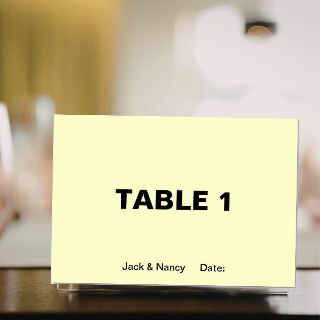 Numeração De Mesa Simplicidade Nomes de Casamento ou Aniversário e D (Simplicity Wedding or Anniversary Names and Date Table Number)