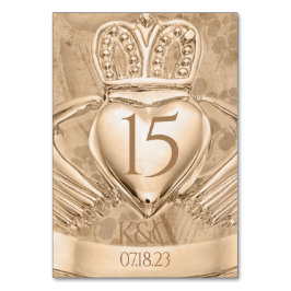 Numeração De Mesa Sinais de Casamento do Anel Claddagh & Shamrocks