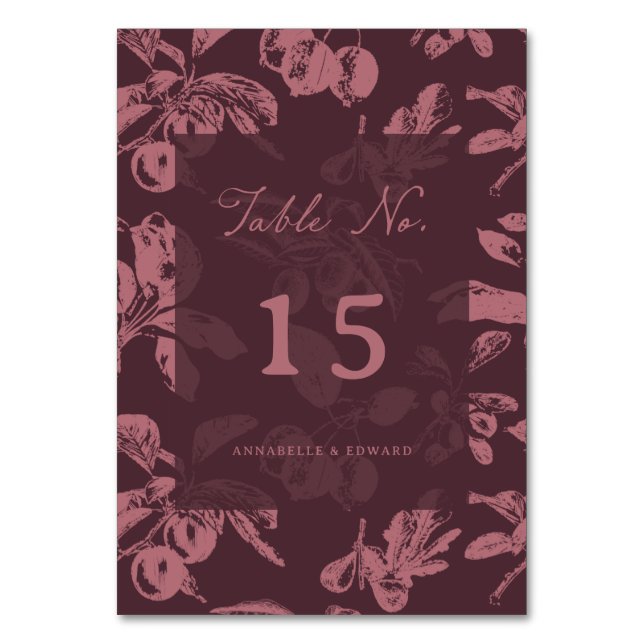 Numeração De Mesa Sinal de Assento de Mesa de Casamento Floral Borgo (Frente)