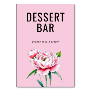 Numeração De Mesa Sinal de Barra de Sobremesa Floral Rosa Elegante
