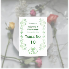 Numeração De Mesa Sinal de Mesa de Casamento Verde Esmeralda