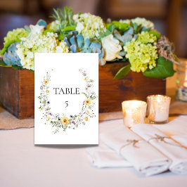 Numeração De Mesa Sinal de mesa de floricultura selvagem