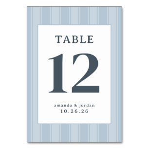 Numeração De Mesa Sinal de Mesa Minimalista Azul Elegante