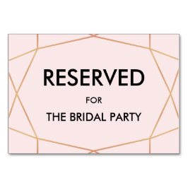Numeração De Mesa Sinal de Mesa Reservado Geométrico Rosa Dourado | 