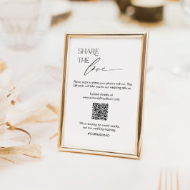 Numeração De Mesa Sinal de Mídia Social de Casamento com Código QR e