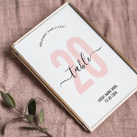 Numeração De Mesa Sinal de Número de Mesa com Caligrafia Elegante Ro<br><div class="desc">Termine a decoração do seu evento privado ou empresarial com este elegante sinal de número de mesa rosa corado. Este cartão de números de mesa feminino apresenta um número grande em rosa pálido e fontes de caligrafia elegantes, ótimo para usar em eventos da sua empresa, leilão de caridade, jantar de...</div>