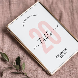 Numeração De Mesa Sinal de Número de Mesa com Caligrafia Elegante Ro